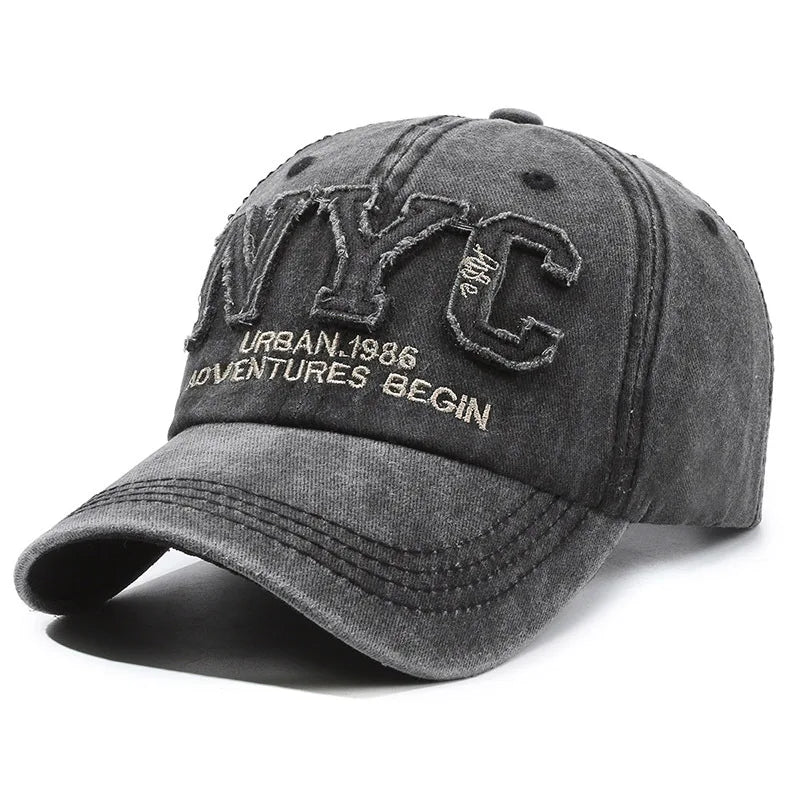 Women's Black Baseball Cap - Breathable "NYC" Embroidery