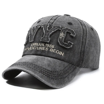 Women's Black Baseball Cap - Breathable "NYC" Embroidery