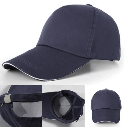 Men Baseball Cap Pure Cotton Adjustable Back Buckle Hat Pink Letter Print