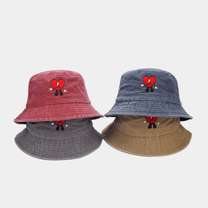 Trendy Bad Bunny Bucket Hat Sun Protection Men Sun Hat All-match Bucket Hat