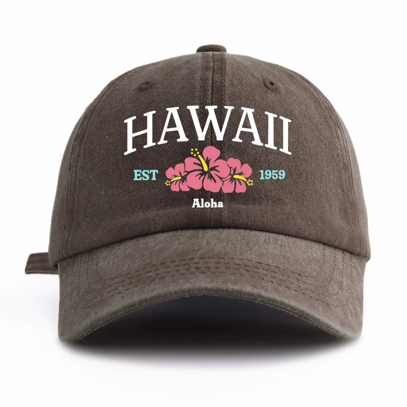 HAWAII Print Washed Baseball Cap For Adults