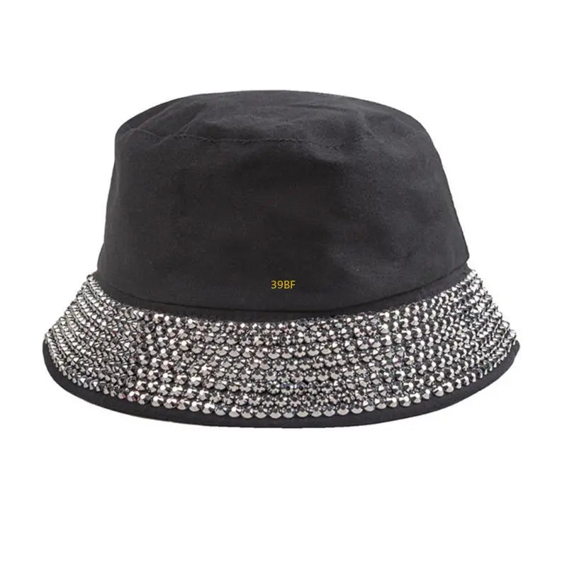 Unisex Bucket Hat Rhinestones Blingbling Fisherman Hat
