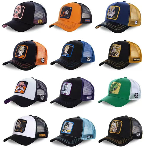 Dragon Ball Anime Embroidered Duck Tongue Mesh Hat Baseball Hat