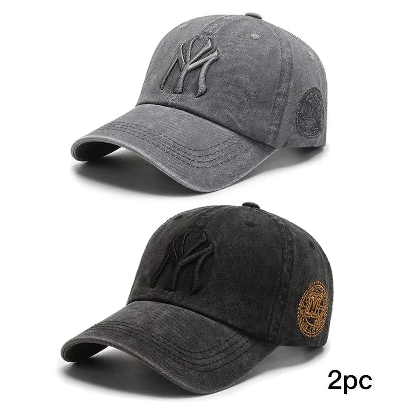 Hat Women's Korean Version Cap Soft Top Washed Distressed Baseball Cap