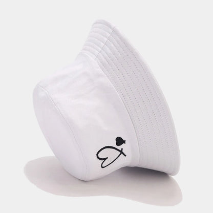 Men And Women's Bucket Hat with Heart Embroidery Bucket Hats Fisherman Caps