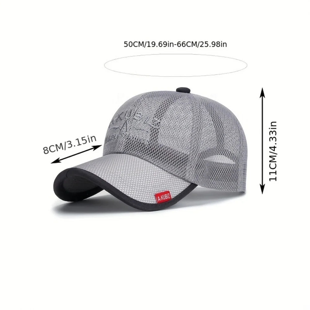 Grid Breathable Men's Fashion Letter Baseball Cap
