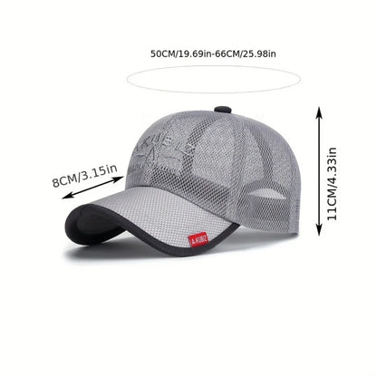 Grid Breathable Men's Fashion Letter Baseball Cap