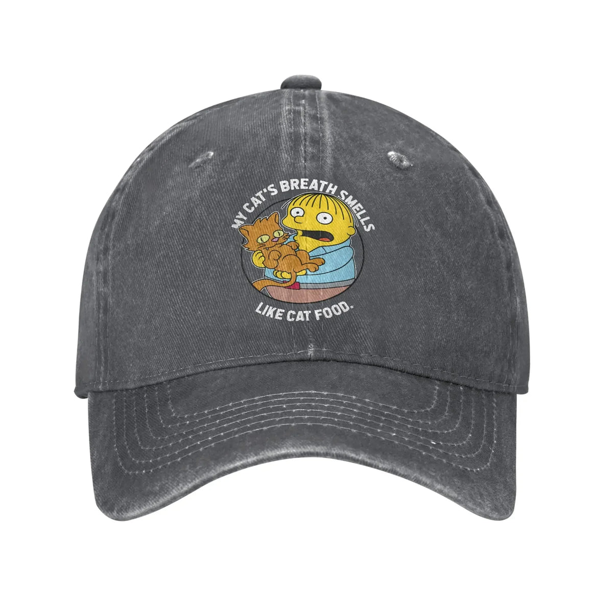 The S-simpson Ralph My Cat's Breath Smells Like Cat Food Baseball Caps