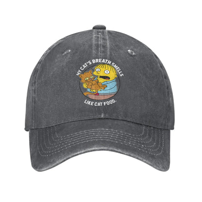 The S-simpson Ralph My Cat's Breath Smells Like Cat Food Baseball Caps