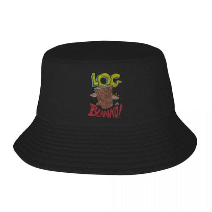 Log By Blammo Retro Distressed Look Fisherman Caps Bucket Hat
