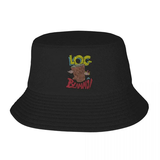 Log By Blammo Retro Distressed Look Fisherman Caps Bucket Hat