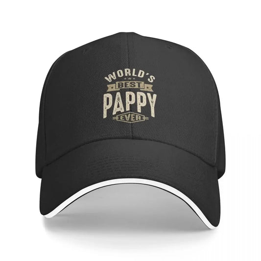 Mens Best Pappy Ever Funny Dad Grandpa Baseball Cap