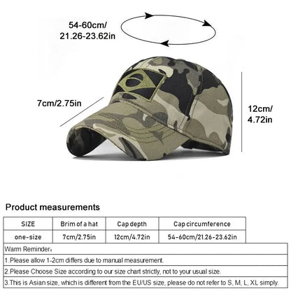 Army Camouflage Male Baseball Cap Men Embroidered Brazil Flag