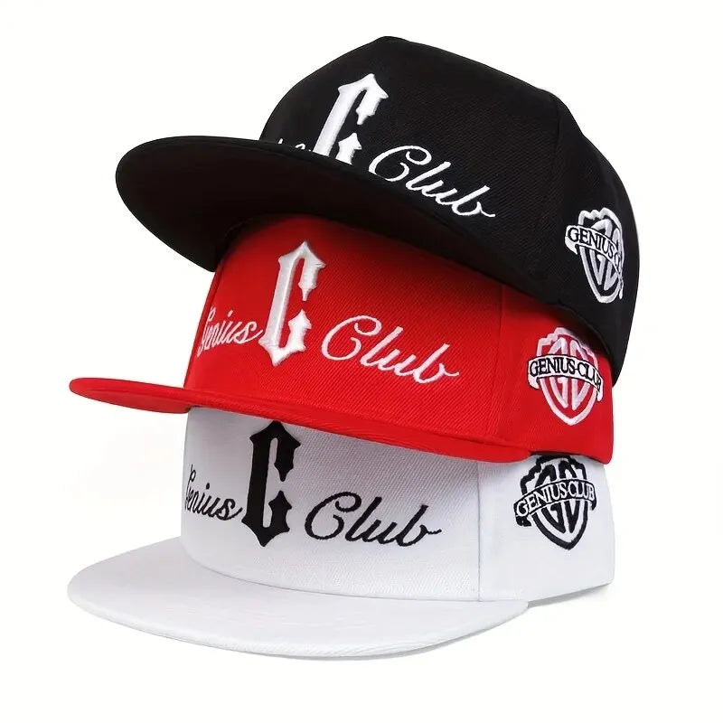 Unisex C Letter Side GENIUS CLUB Embroidery Hip-hop Hats Snapback Caps Baseball Caps Sunscreen Hat