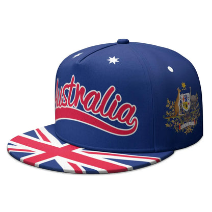 Australia Free Custom Name Number Logo Print Photo White Blue Black Red Aus Flag Nation Country Hip-hop Hat Snapback Cap