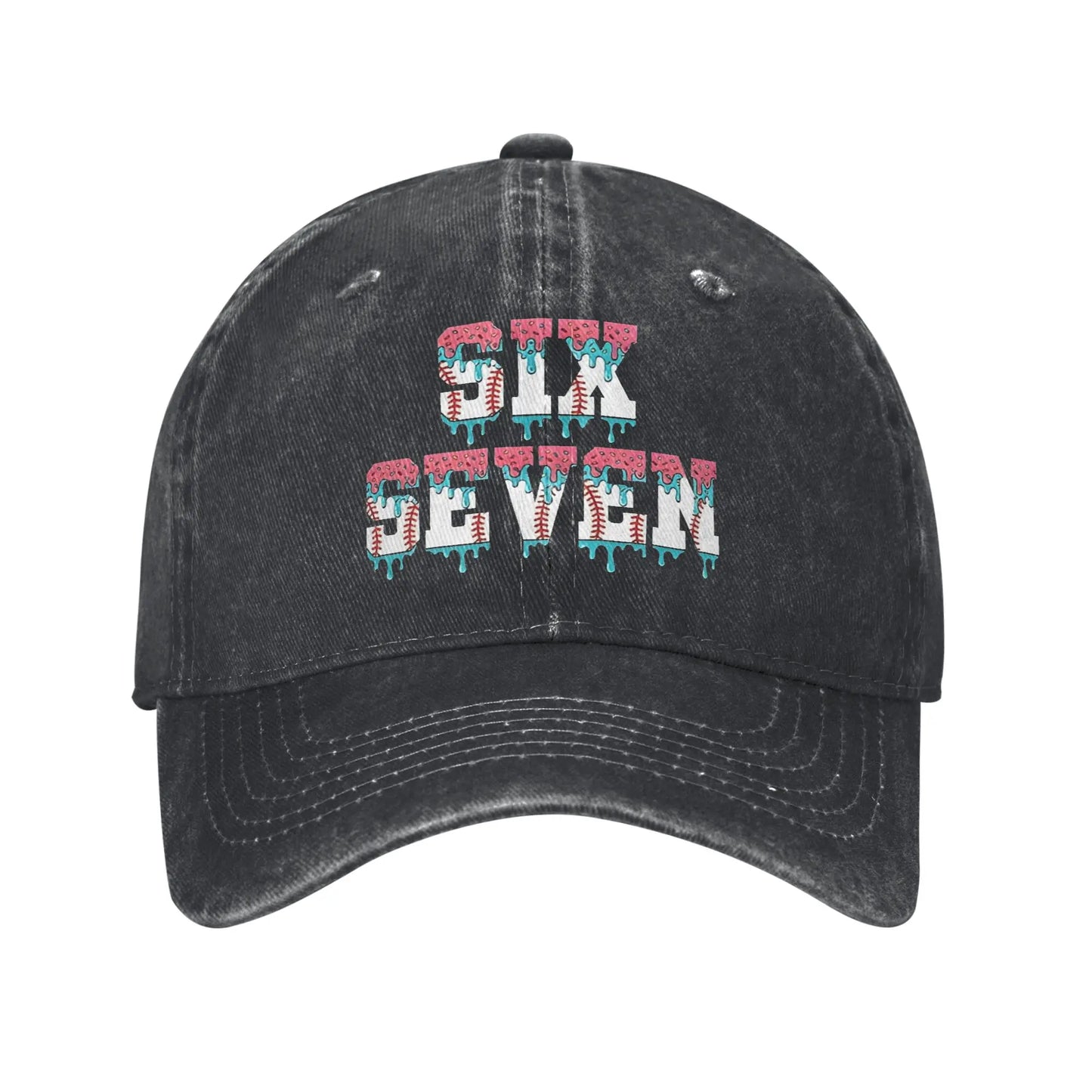 67 Ice Cream Drip Meme Funny Six Seven Gen Alpha Slang Baseball Cap