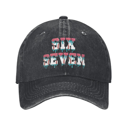 67 Ice Cream Drip Meme Funny Six Seven Gen Alpha Slang Baseball Cap