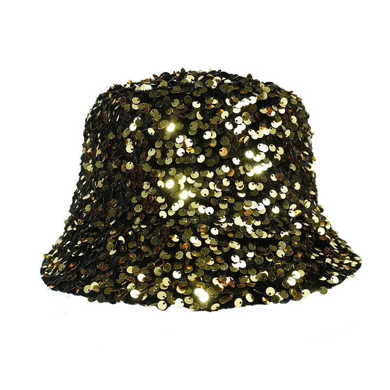 Man Woman Glitter Sequins Bucket Hat Fisherman Hat