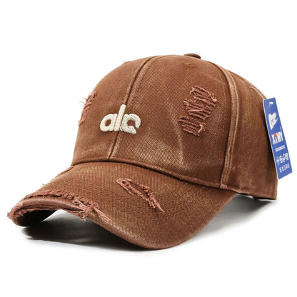 Vintage American-Style Distressed Denim Baseball Cap