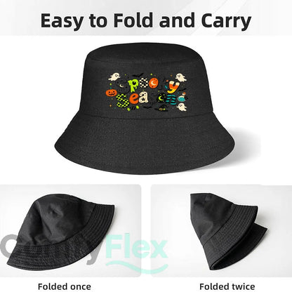 Cute Spooky Season Ghost Pumpkin Par Fisherman Hat Winter Cap Bucket Hat