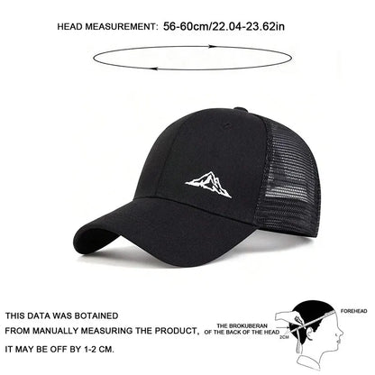 Unisex Mountain Range Embroidery Baseball Net Caps Spring Summer