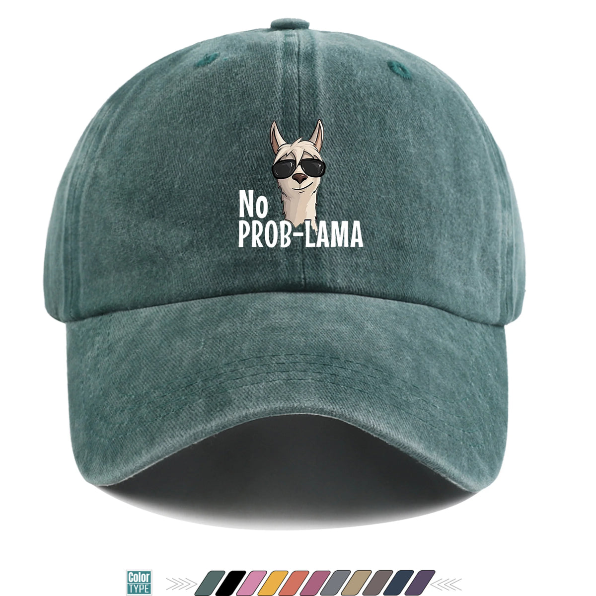 No Prob-Lama Print Trucker Baseball Cap