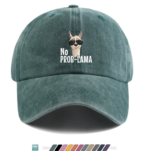 No Prob-Lama Print Trucker Baseball Cap