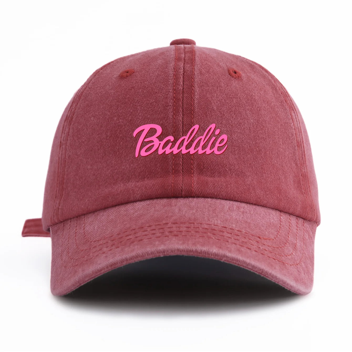 Baddie Print Washed Baseball Cap For Adults