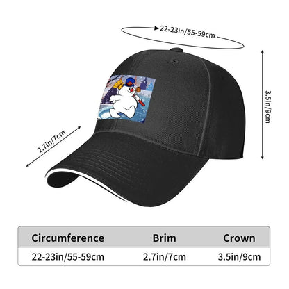 FROSTY THE SNOWMAN UNDER SNOWFLAKE Baseball Cap