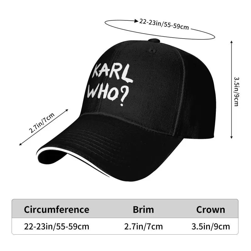 Karl Who Print Sandwich Baseball Cap Men