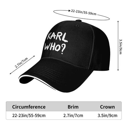 Karl Who Print Sandwich Baseball Cap Men
