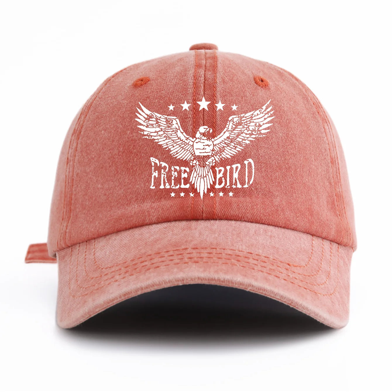 FREE BIRD Print Washed Baseball Cap