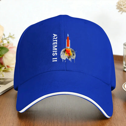 Artemis 2 Route Map SLS Rocket To The Moon And Beyond Sun Baseball Cap