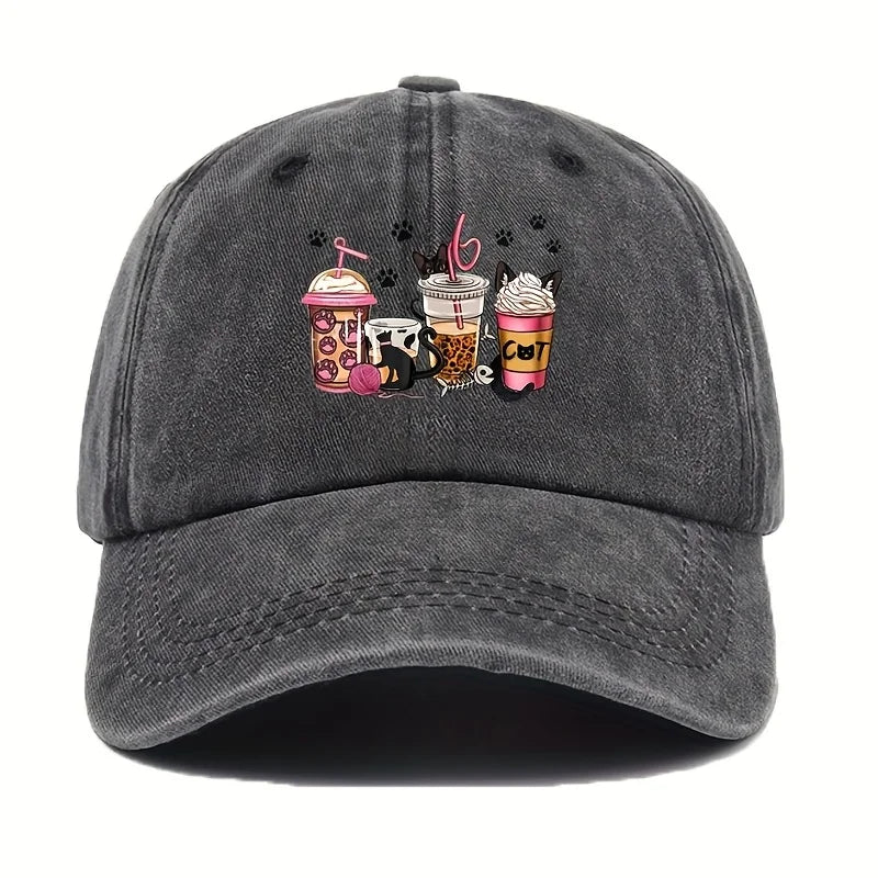 Cat & Paw Print Baseball Cap