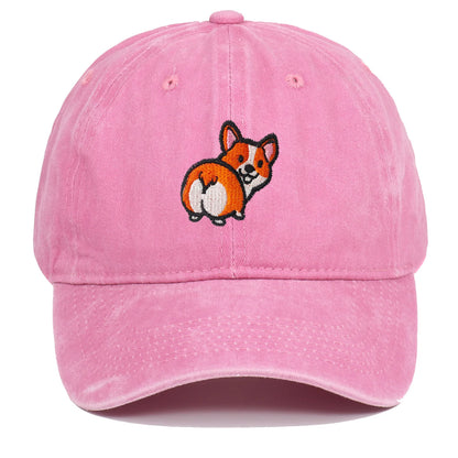 Fun Corgi Canine Embroidered Baseball Hats
