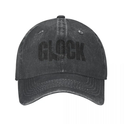 Glock Tactical Shooting Gun Baseball Caps Distressed Denim