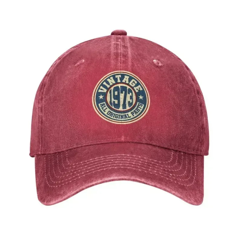 Punk Unisex Cotton Retro Vintage 1973 All Original Parts Baseball Cap