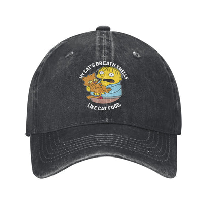 The S-simpson Ralph My Cat's Breath Smells Like Cat Food Summer Baseball Caps