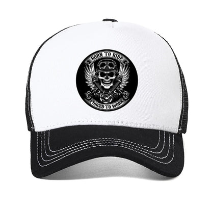 Born To Ride Forced To Work Funny Men Hat Fashion Motorcycle Lovers Baseball Cap