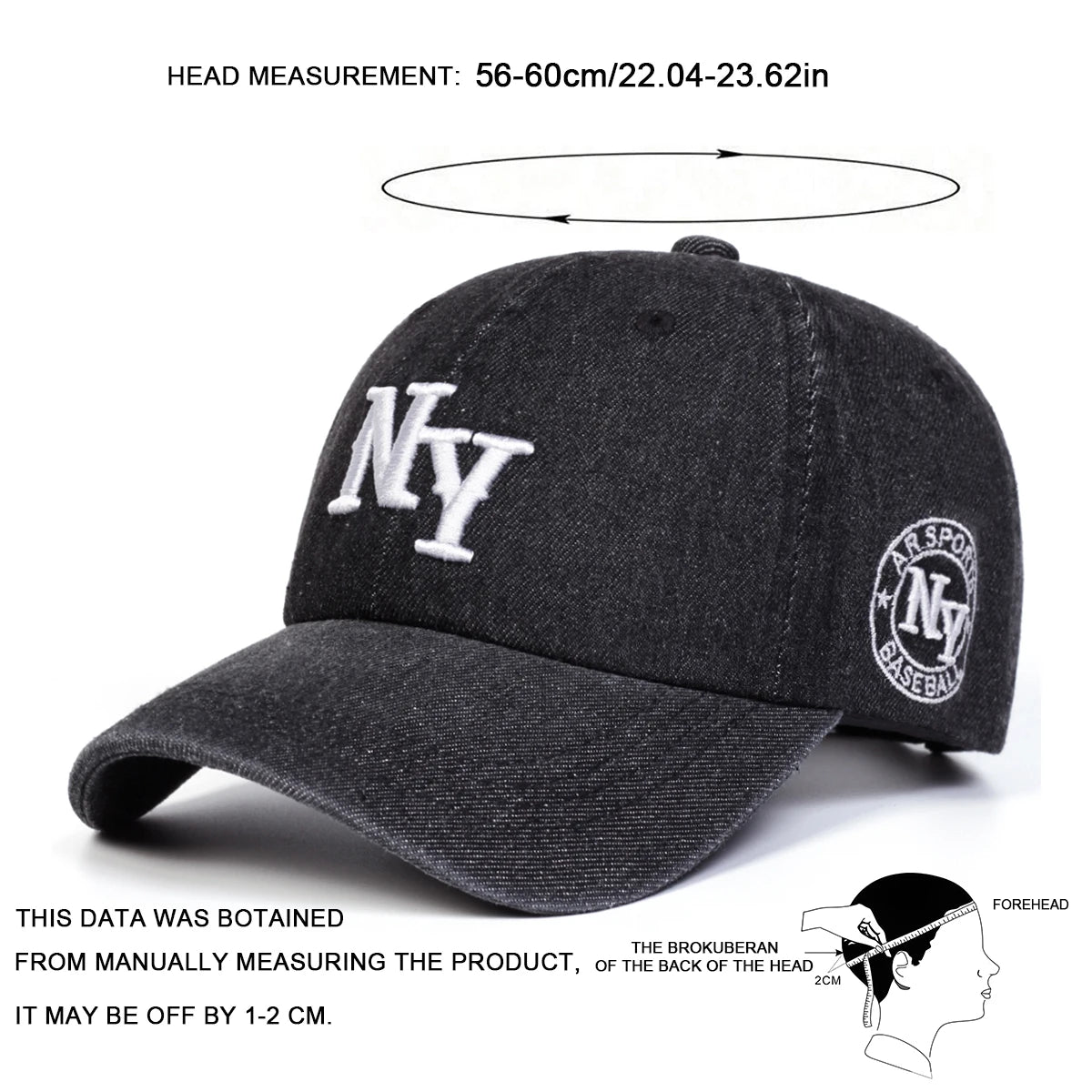 Unisex Letter Embroidery Cowboy Baseball Caps