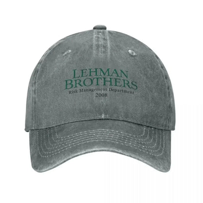 Retro Lehman Brothers Risk Management Department 2008 Baseball Hat Unisex Distressed