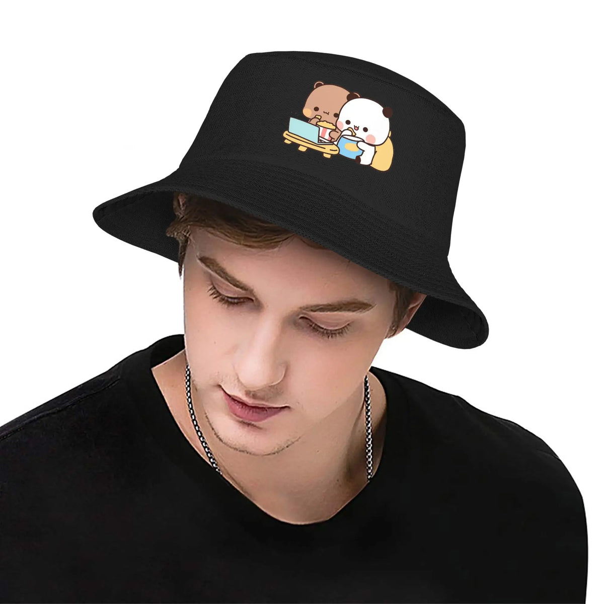 Panda Bear Couple Anime Cartoon Bucket Hat Bubu And Dudu