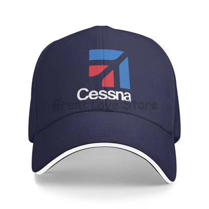 Custom Cessna Logo Print Sandwich Baseball Cap Retro Men Hip Hop Bucket Hats