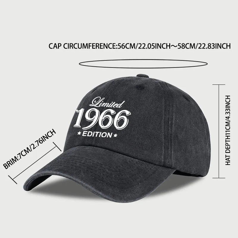 "Limited 1966 Edition" Print Washed Baseball Cap