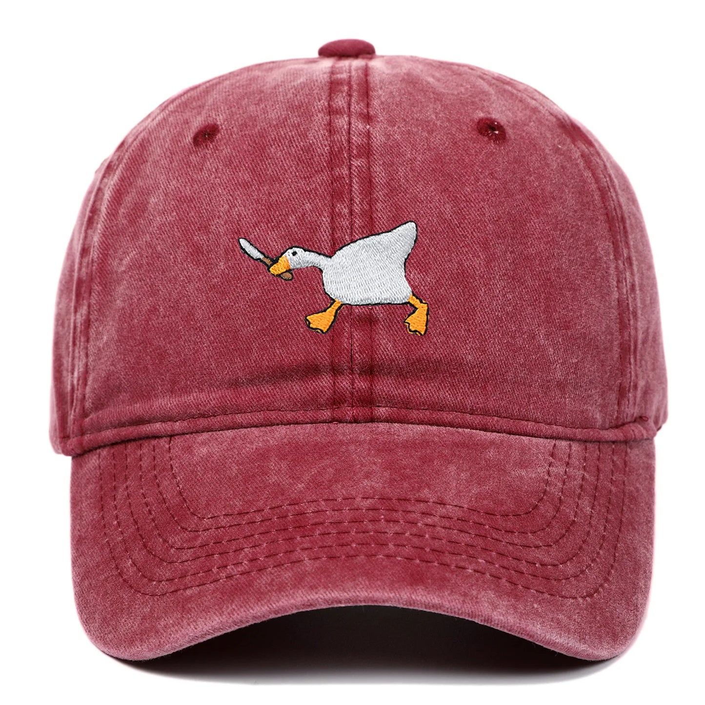 Embroidered Baseball Cap With Goose Pattern For Men And Women