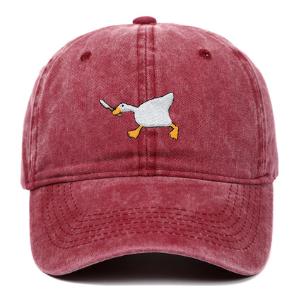Embroidered Baseball Cap With Goose Pattern For Men And Women