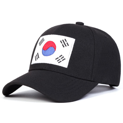 Unisex Korean Flag Embroidery Baseball Caps Spring Autumn Outdoor