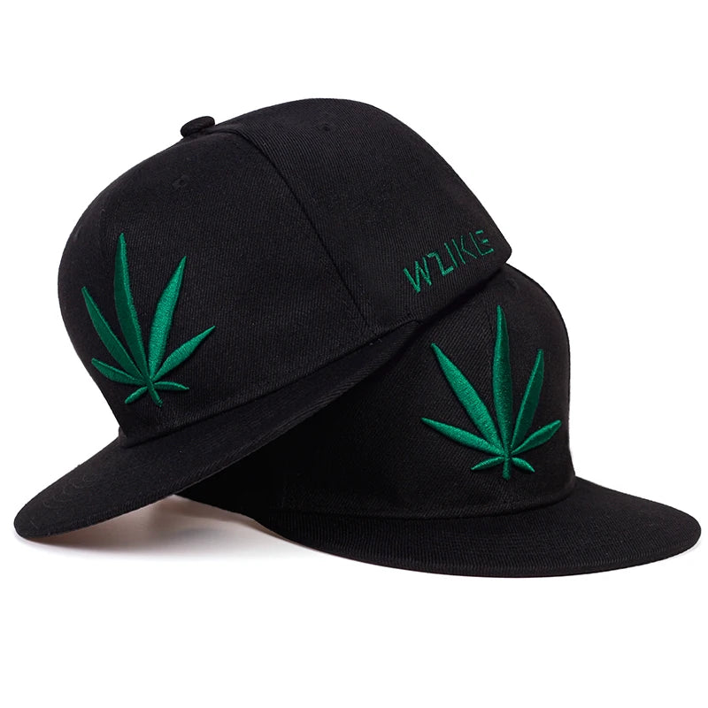Spring Summer Maple Leaf Embroidery Baseball Cap Fashion Snapback Cap