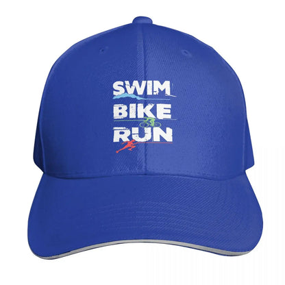 Triathlon Swim Bike Run Athlete Cap Fashion Casual Baseball Caps