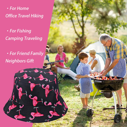 Flamingos design Bucket Hats Flamingos Pattern Sun